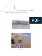 Reporte de Remplazo de Rodamientos de Articulación Camiones 745C Proyecto Ampliación de Bordos Peña Colorada Colima