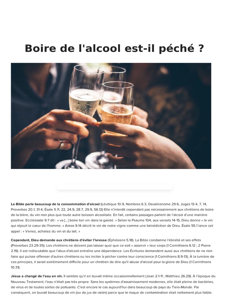 Boire de Lalcool Est Il Peche | PDF | Boissons alcoolisées | Boisson