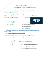 Concentratia Solutiilor - Clasa A IX-a