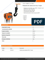 Polipasto de Cadena de 5 Ton, Truper: CÓDIGO: 16828 CLAVE: POL-5