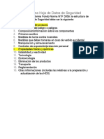 Estructura de Una Hoja de Datos de Seguridad