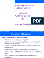 Advanced Algorithms and Problem Solving Lecture-1 Analysis Basics
