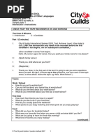 Sample Speaking Test - Examiner Script | PDF