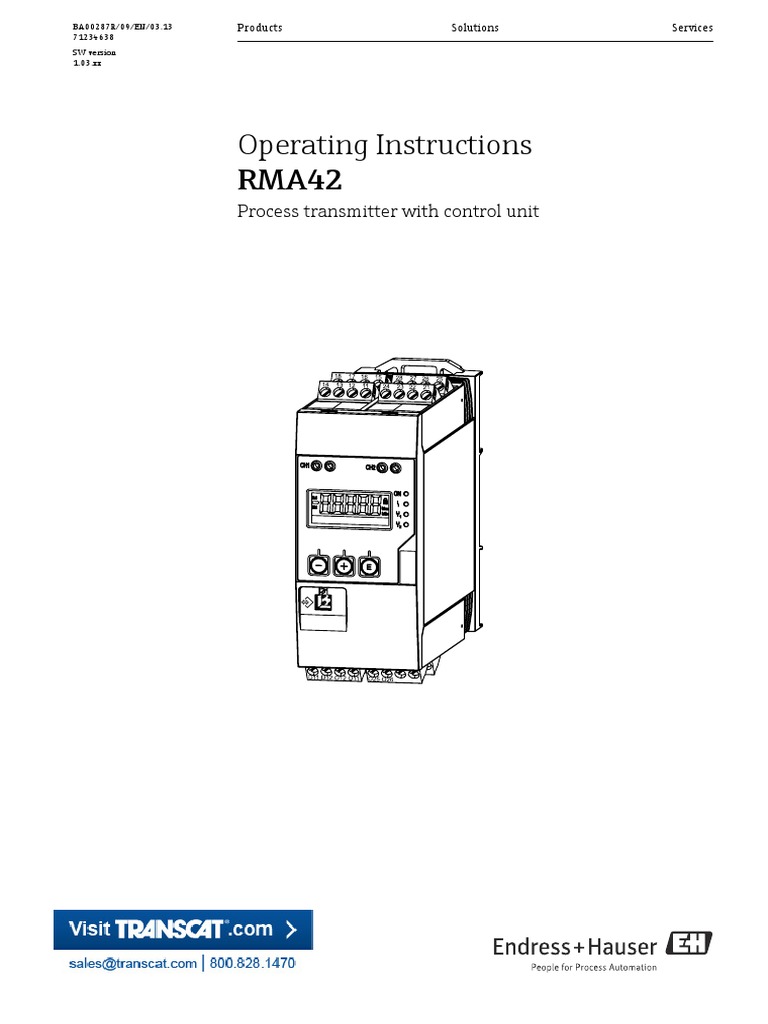 Operating Instructions RMA42: Process Transmitter With Control Unit ...