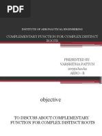 Complementary Function For Complex Distinct Roots: Institute of Aeronautical Engineering