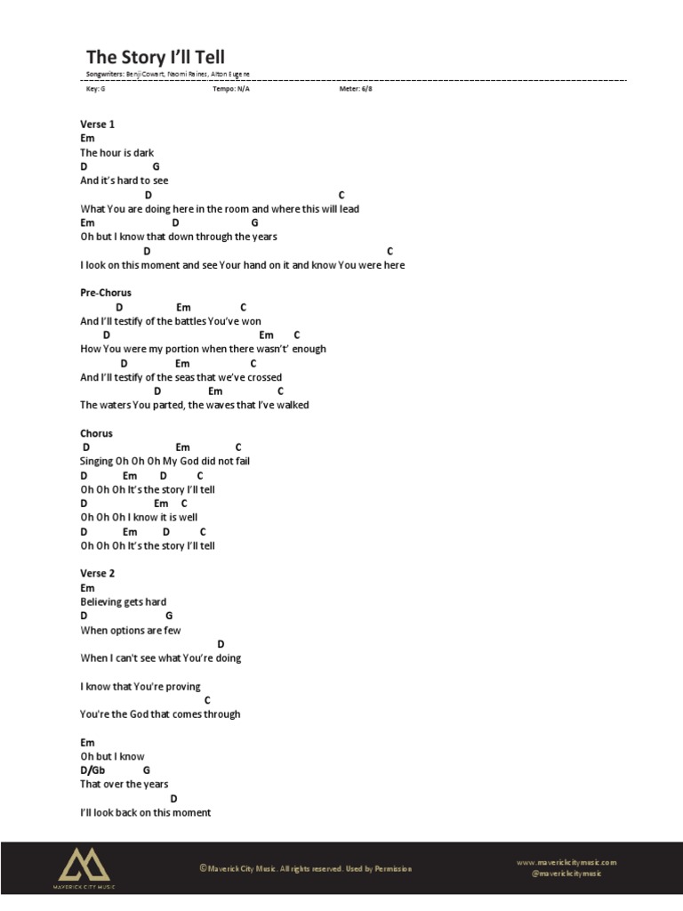 The Story I'll Tell: Songwriters: Benji Cowart, Naomi Raines, Alton ...