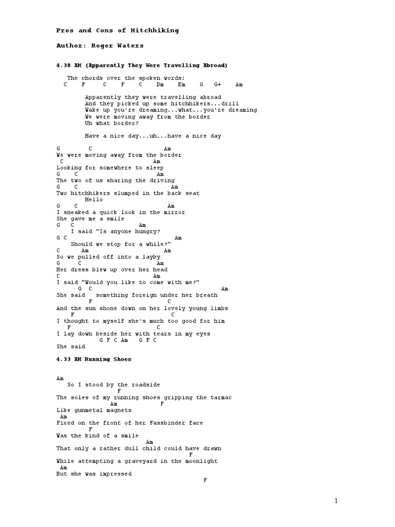 Pros and Cons of Hitchhiking PDF