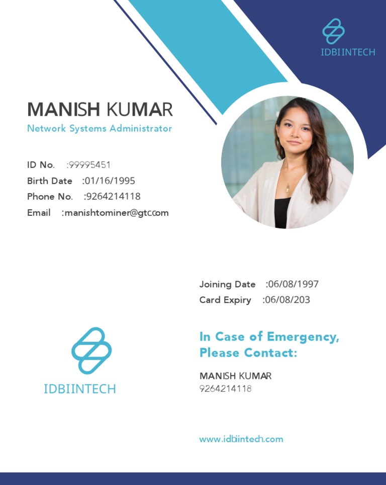 IT Services Company ID Card Template | PDF | Finance & Money Management ...