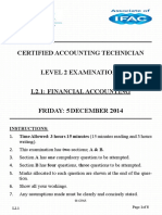 Certified Accounting Technician Level 2 Examinations L2.1: Financial Accounting Friday: 5 December 2014