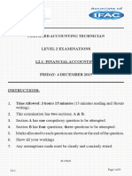 Certified Accounting Technician Level 2 Examinations L2.1: Financial Accounting Friday: 4 December 2015