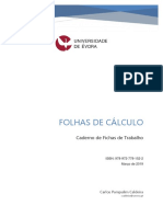 Folhas de Cálculo: Caderno de Fichas de Trabalho