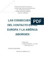 Las Consecuencias Del Contacto Entre Europa y La America