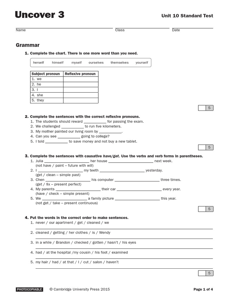U3Test Unit 10 Standard | PDF | Linguistics