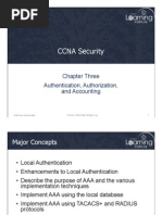 CCNA Security: Chapter Three Authentication, Authorization, and Accounting