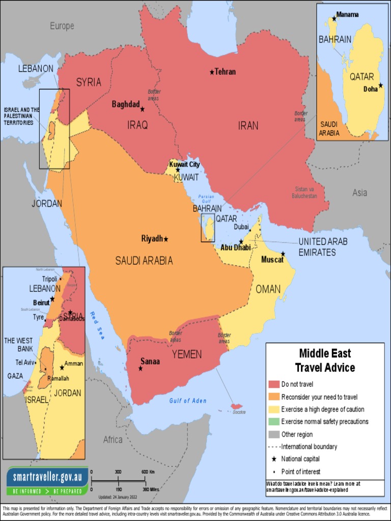 Middle East Map 2022 01 24 PDF Persian Gulf Lebanon