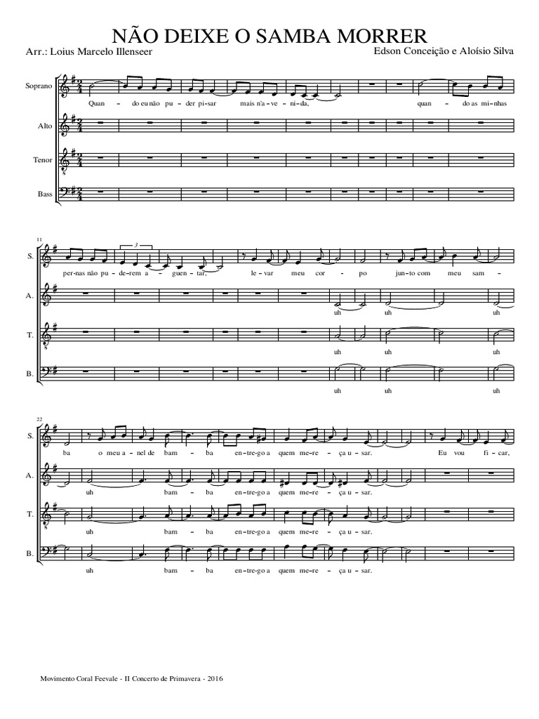 Partitura: Não Deixe o Samba Morrer | PDF