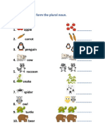 Apple 2. Carrot 3. Penguin 4. Cow 5. Raccoon 6. Snake 7. Spider 8. Owl 9. Turtle 10. Bear