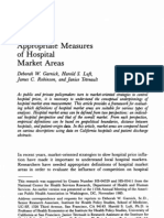 Appropriate of Hospital Market: Measures Areas