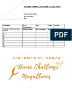 Ficha de Inscripciones Dance Challenge 2021