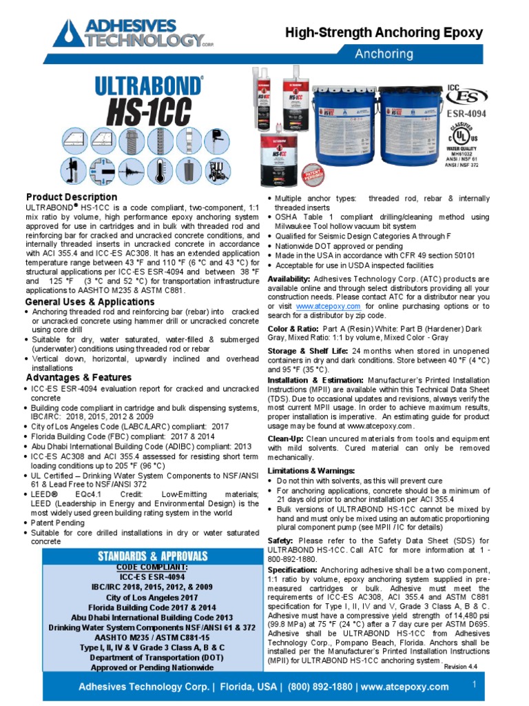 Ultrabond HS1CC PDF Epoxy Concrete