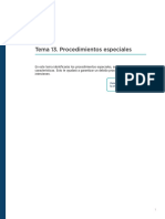 Tema 13. Procedimientos Especiales