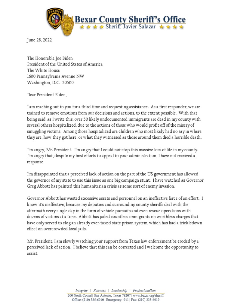 Letter To President Biden | PDF