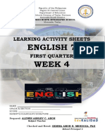 English 7 Week 4: Learning Activity Sheets First Quarter