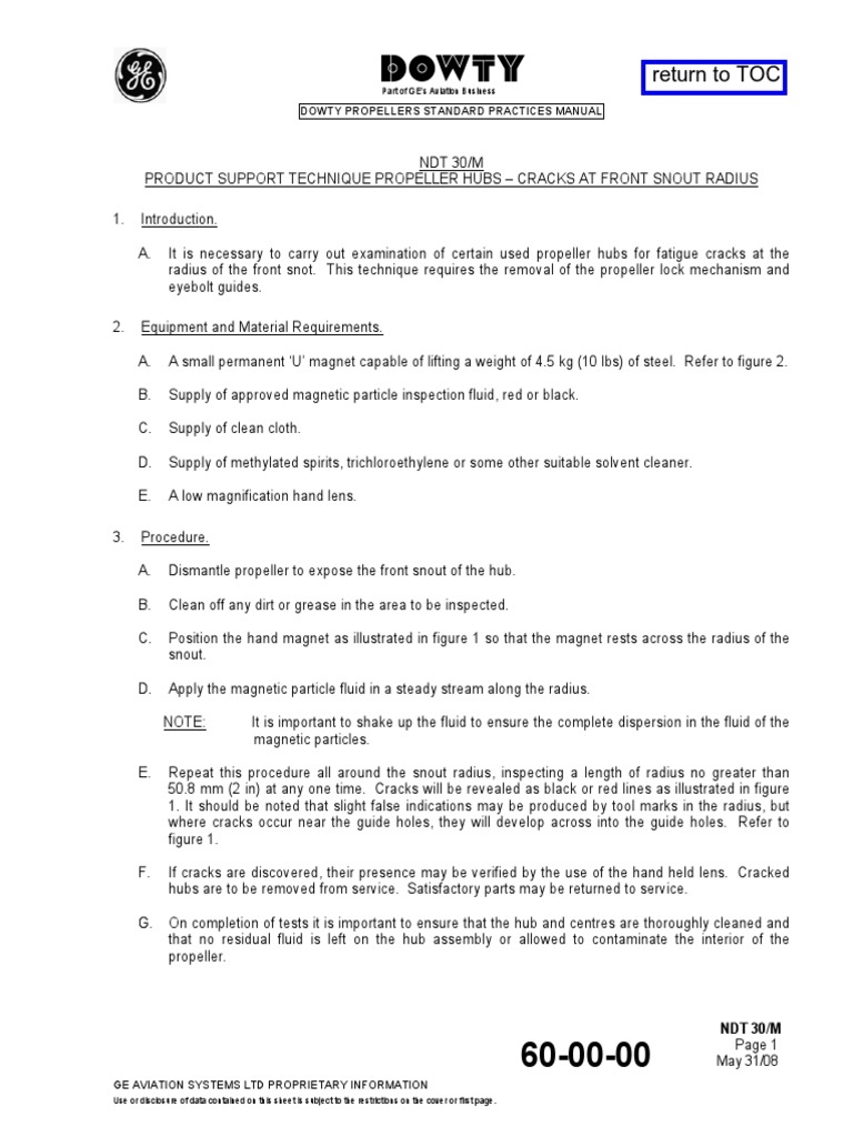 Return To TOC Dowty Propellers Standard Practices Manual Download