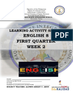 English 8 First Quarter Week 2: Learning Activity Sheets