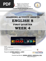 English 8 Week 4: Learning Activity Sheets First Quarter