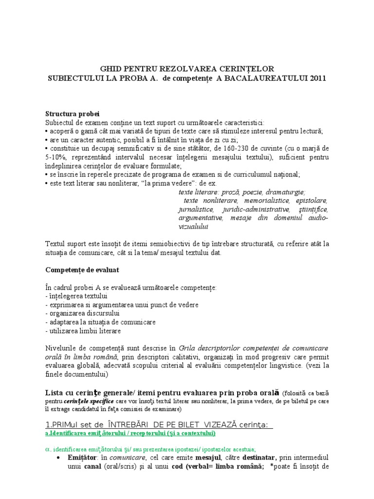 Bac Oral 2011