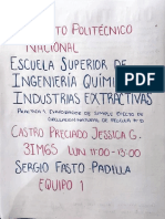 Castro Preciado Jessica Gpe - Práctica 1 - Evaporador de Simple Efecto de Circulacion Natural de Película Ascendente-Descendente