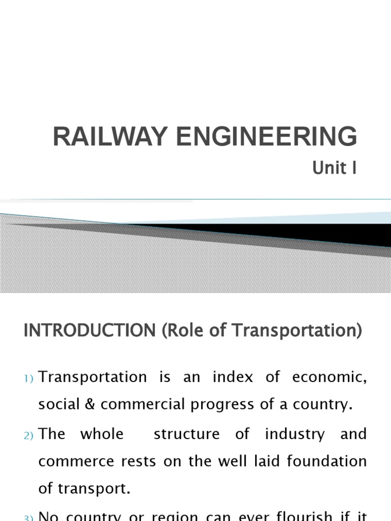 Importance of Railway Engineering | PDF | Transport | Rail Transport