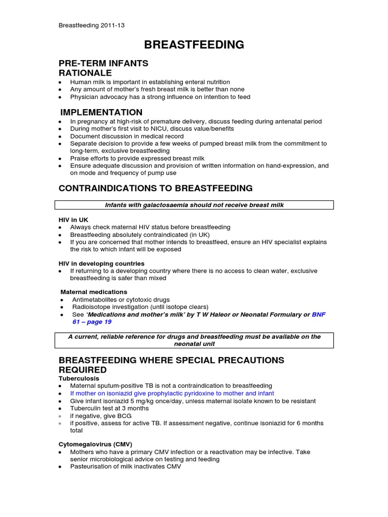Breastfeeding NHS Guidelines 20112013 PDF Breastfeeding Breast Milk
