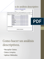 Característica de Análisis Descriptivo Estasista.