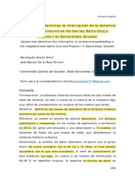 Causas Que Determinan La Interrupción de La Lactancia Materna Exclusiva - ECUADOR