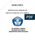 Dokumen Kerjasama Sekolah Dengan Orang Tua Siswa SD Negeri 2 Kutabuloh Kecamatan Meukek Kabupaten Aceh Selatan