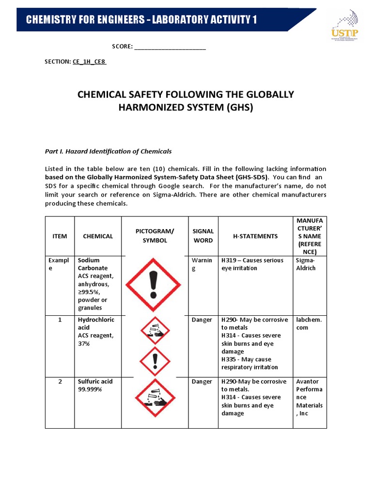 Chemical Safety Following The Globally Harmonized System (GHS) PDF