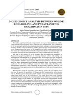 Mode Choice Analysis Between Online Ride-Hailing and Paratransit in Banjarmasin City