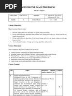 Advanced Digital Image Processing: Course Objectives