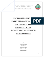 Factors Leading to Early Pregnancy Among Pamantasan ng Lungsod ng Muntinlupa Students