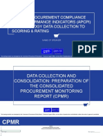 Agency Procurement Compliance and Performance Indicators (Apcpi) Methodology Data Collection To Scoring & Rating