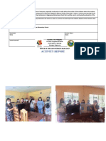 Activity Report: Republic of The Philippines Province of Agusan Del Norte Municipality of Jabonga Barangay Magsaysay