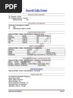 Tally Prime Course Payroll