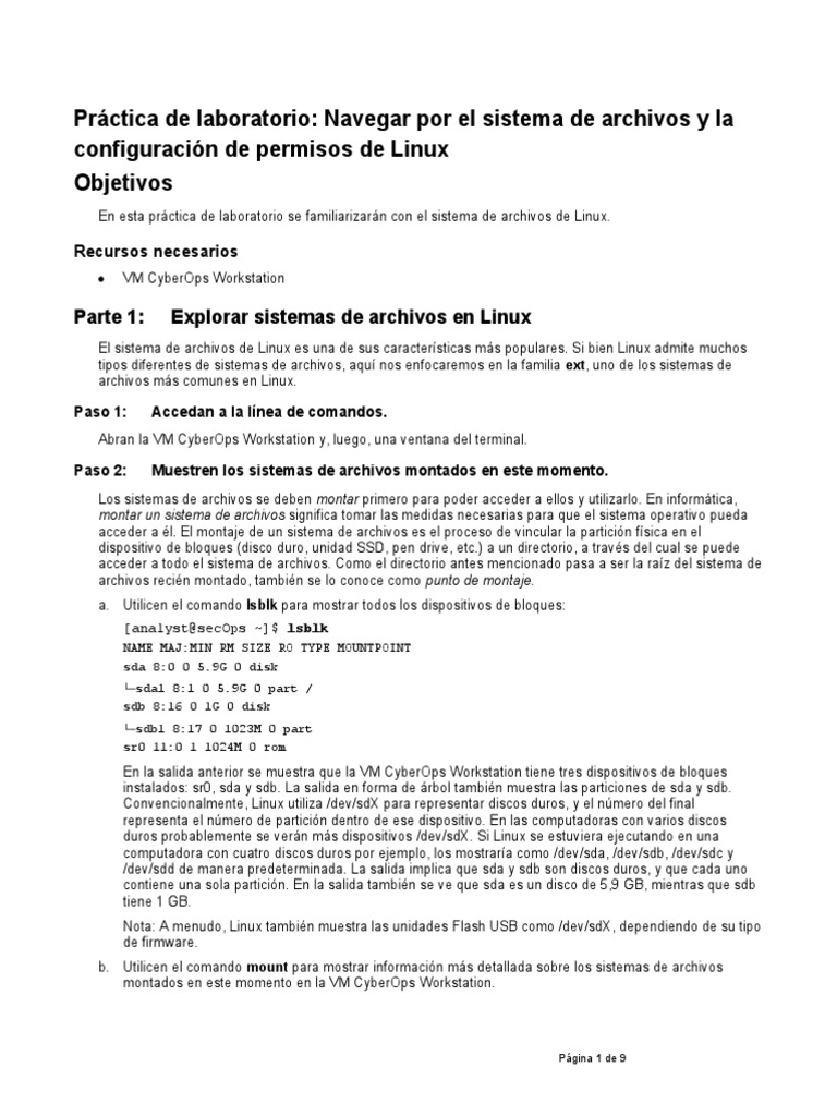 Navegación y permisos en Linux | PDF | Archivo de computadora | Sistema ...