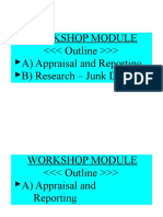 Workshop Appraisal & Reporting Outline