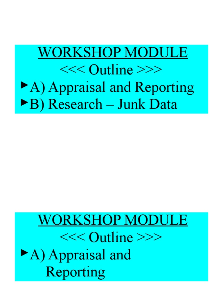 Appraisal Workshop for Unserviceable Assets | PDF | Real Estate ...