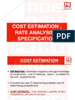 Cost Estimation, Rate Analysis & Specification