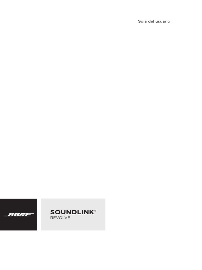 Manual Bocina Bose - Revolve-Soundlink | PDF | Altoparlante | USB