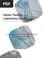 Water Testing Lab Laws Lecture Notes